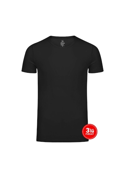 Sementa SAM Erkek Modal Sıfır Yaka Tshirt 3'lü Paket - Siyah Sementa SAM Erkek Modal Sıfır Yaka Tshirt 3'lü Paket - Siyah
