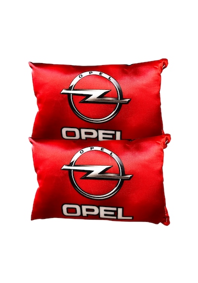 Opel Logolu Kırmızı Araç Seyahat Boyun Yastığı 2 Li Set Konforlu Ve Şık Kırmızı