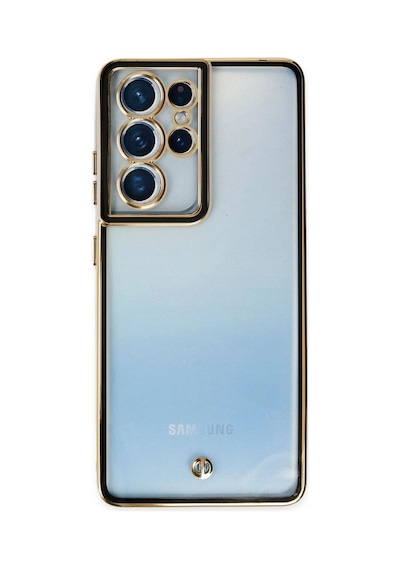 Samsung Galaxy S21 Ultra Kılıf Liva Lens Silikon - Siyah Çok Renkli