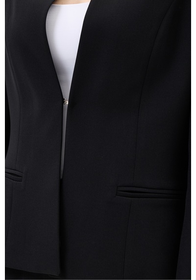 Velnara Moda Siyah Klasik Kadın Takım Elbise-sıfır Yaka Ceket & İspanyol Paça Pantolon Siyah - 927017052 Siyah Velnara Moda Siyah Klasik Kadın Takım Elbise-sıfır Yaka Ceket & İspanyol Paça Pantolon Siyah - 927017052 Siyah