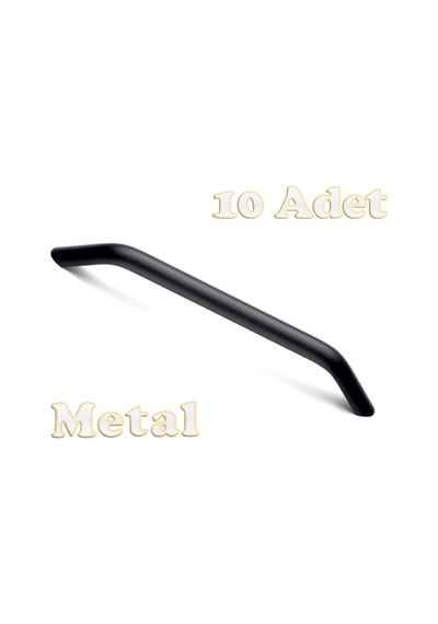 Eko Kumru Alüminyum Metal Lüks Modern Mobilya Çekmece Mutfak Dolabı Kulpu Siyah 192mm 10 Adet Siyah