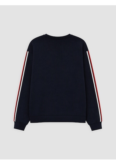 Lcw Everyday Lacivert Şeritli Soft Touch Kadın Sweatshirt