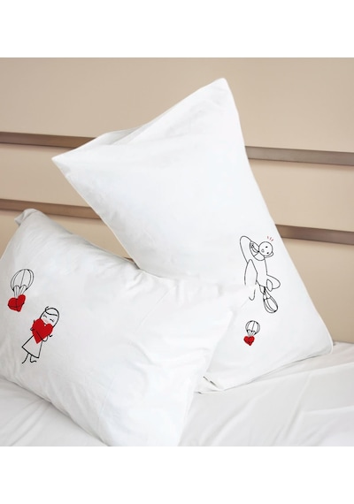 Bk Gift Sevgili Tasarımlı Pamuklu 2 Li Yastık Kılıfı Seti-1 50x70cm , Sevgiliye , Ev si, Tasarım Ev Tekstili
