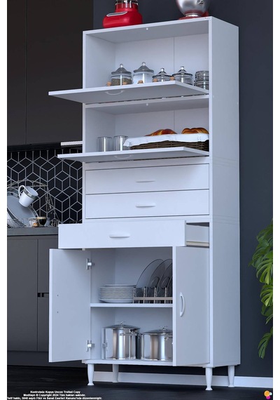 Lorin 80 Cm 4 Kapaklı Raflı Çok Amaçlı Mutfak Kiler Ve Depolama Dolabı Beyaz Boy Dolabı-80x194x32 Cm Lorin 80 Cm 4 Kapaklı Raflı Çok Amaçlı Mutfak Kiler Ve Depolama Dolabı Beyaz Boy Dolabı-80x194x32 Cm