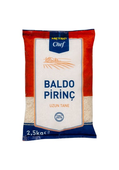 Metro Chef Baldo Pirinç 2,5 Kg - İri Taneli, Düşük Kırık Oranı 3'li Ekonomik Paket - 3 Adet Tarı