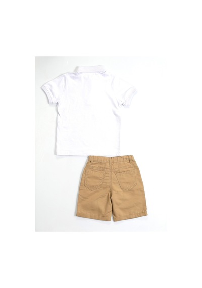 Casabony Casa Bej Gabardin Şort + Polo Tshirt Takım - Bej