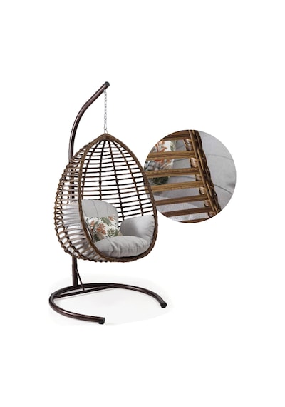 Capri Swing Gümbet Tekli Rattan Bahçe Salıncağı Balkon Salıncağı 001