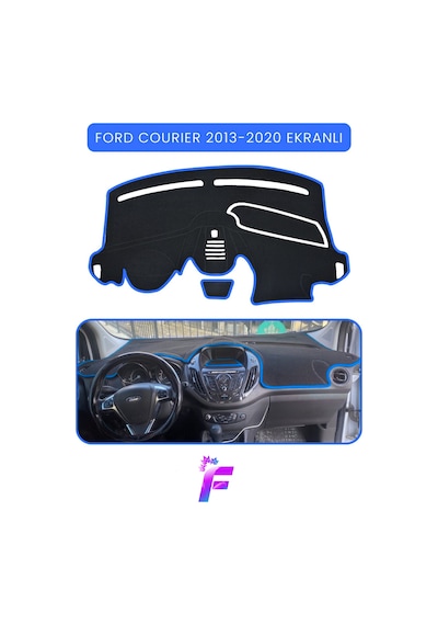 Ford Courier Ekranlı 2013-2020 Torpido Örtüsü Güneşten Korur Kolay Montaj Tam Uyum Tb71 Mavi