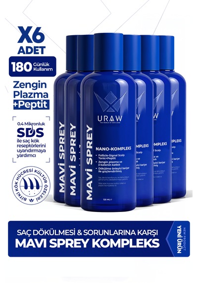 Uraw Saç Kökü Aktivasyon Desteği Mavi Sprey 6 x 125 ML