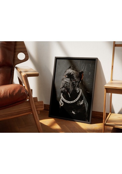 Guard Dog Pop Art Ahşap Siyah Çerçeveli Tablo Poster