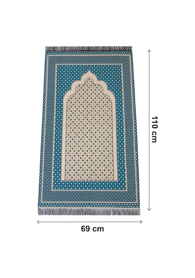 Mihraplı Yıldız Desenli Goblen Seccade - Mavi Mavi