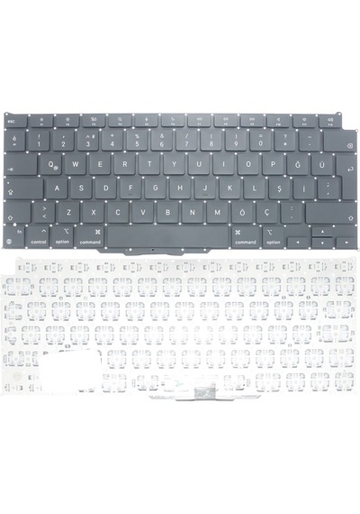 Apple Uyumlu MacBook Air A2337 2020 İle Notebook Klavye - Siyah - Tr - Büyük Enter