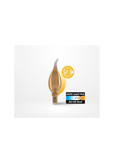 E14 Flame 4w 360lm 2000k Gold Filament Ampul, Enerji Tasarruflu