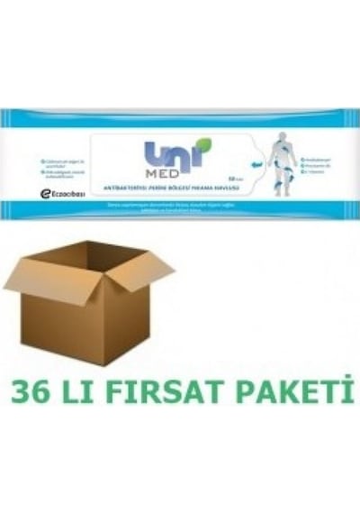 Unimed Hijyenik Perine Temizleme Havlusu 50'li 36 Paket (1 Koli)