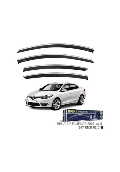 Niken Renault Fluence Cam Rüzgarlığı Kromlu 4&apos Lü 2009+ Sonra