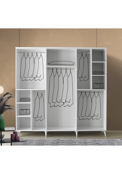 GuneyStore Sport 6 Kapaklı Komple MDF Gardırop GuneyStore Sport 6 Kapaklı Komple MDF Gardırop