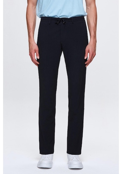 D's Damat Ds Damat Slim Fit Lacivert Beli Lastikli Bağcıklı Fermuarlı Likralı Rahat Jogger Pantolon 2HC03ORTJGR01 Lacivert