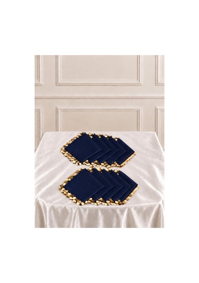 Lacivert Gold Pullu Şifon Halay Mendili ,kına Mendili,hediyelik Mendil,gelin Damat Düğün Kına Bride Nişan 5adet Lacivert - 921787403