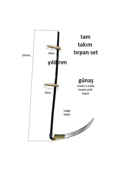 Günaş Tırpan Saplı Takım 1.kalite Orak Çim Biçme