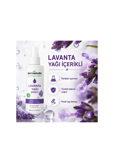 Dermastudio Lavanta Yağlı Saç Spreyi 100 Ml Doğal Ve Güvenli Saç Bakımı