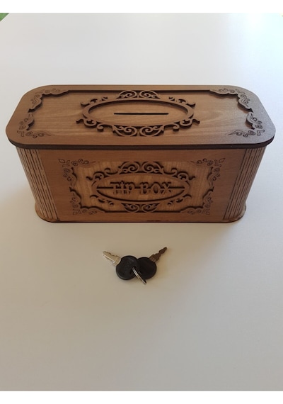 Tip Box Bahşiş Tip Kutusu Ahşap Kumbara Anahtarlı Kilitli Bahşiş Için Kumbara Bahşiş Kutusu