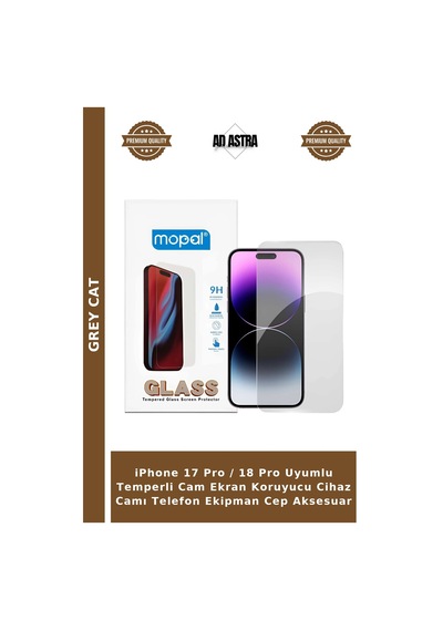 Apple iPhone 17 Pro / 18 Pro Uyumlu Temperli Cam Ekran Koruyucu Cihaz Camı Telefon Ekipman Cep Aksesuar