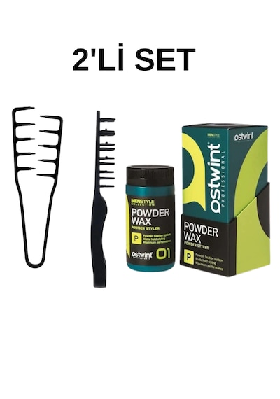 Profesyonel Mucizevi Tarak & Ostwnt Profesyonel Saç Şekillendirici Pudra Wax 20gr Yeşil