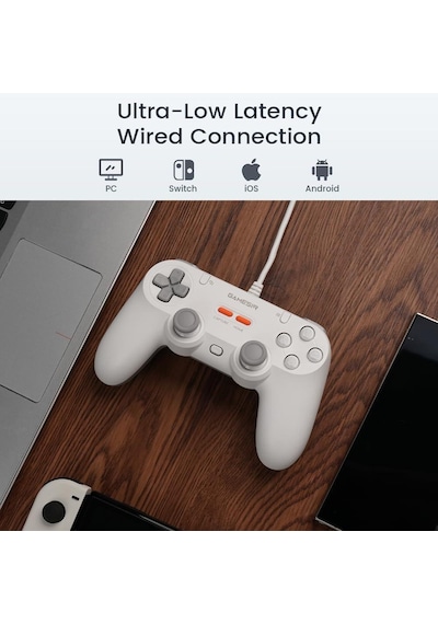 Gamesir Tegenaria T3 Lite Kablolu Controller Beyaz Switch,windows Pc,steam,android,Apple Uyumlu iOS