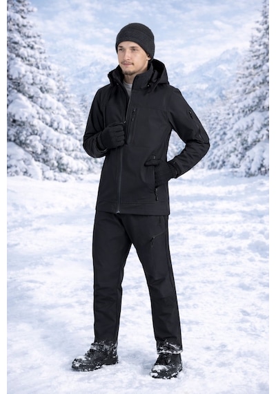 Vatan Tekstil İçi Polarlı Kışlık İthal Softshell Rüzgar Geçirmez Su İtici Kumaş Erkek Pantolon Gri