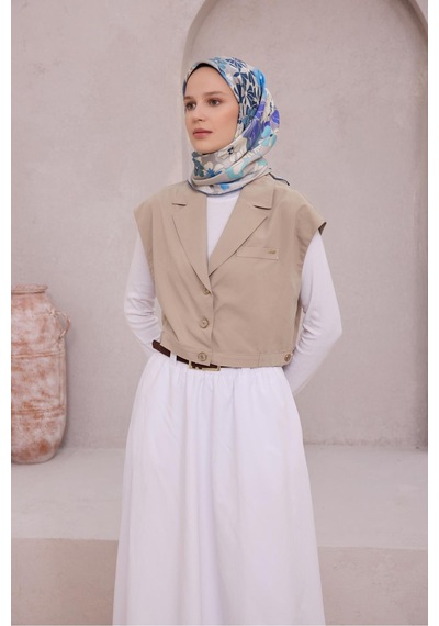 Belli % 100 Twill İpek Eşarp 4220d 56 Azur