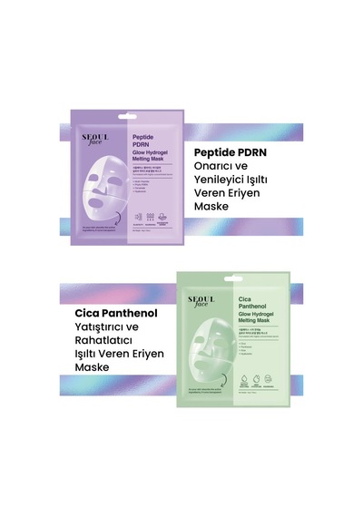 Derma Cica Ve Peptid Glow Eriyen Maske Seti Kore Maske Seti 34 Gr.
