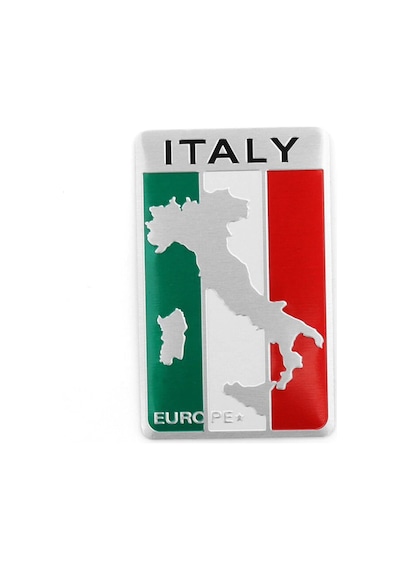 Alüminyum 3D Metal Italyan Bayrağı Sticker Değer 1-Değer 2