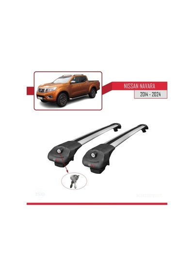 Nissan Navara 2014 Ve Sonrası İle Uyumlu Ace-1 Ara Atkı Tavan Barı Gri