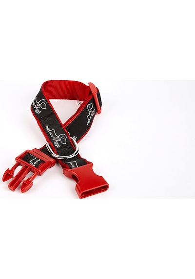 Köpek Desenli Dokuma Köpek Boyun Tasması 3 Cm X 36-60 Cm Kırmızı Çok Renkli