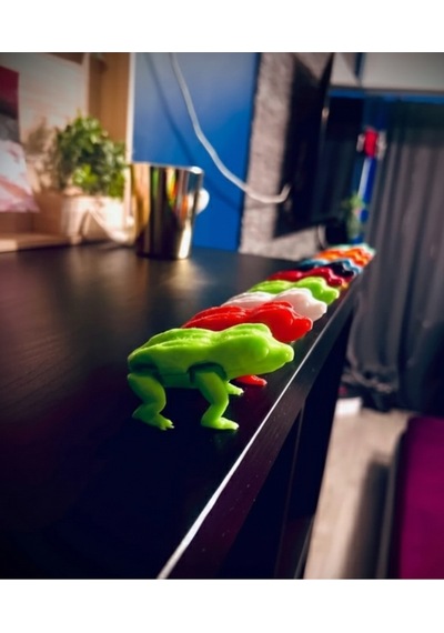 5'li Zıplayan Kurbağa Oyuncak Seti 3d Baskı Pla Karışık Renk Eğlenceli Oyun