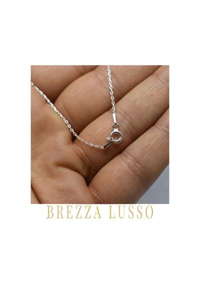 Brezza Lusso Jewelry 925 Ayar Gümüş Ince Kadın Kolye Zinciri 42 CM