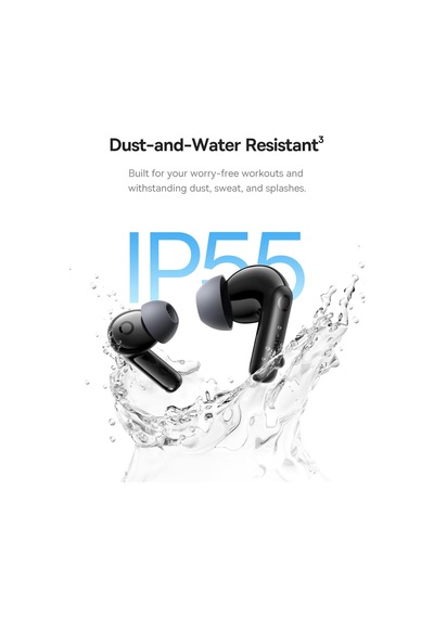 Bass Bp1 Pro Anc 6 Mikrofon Aı Çhassasiyet Ip55 55 Saat Kablosuz Kulaklık Siyah