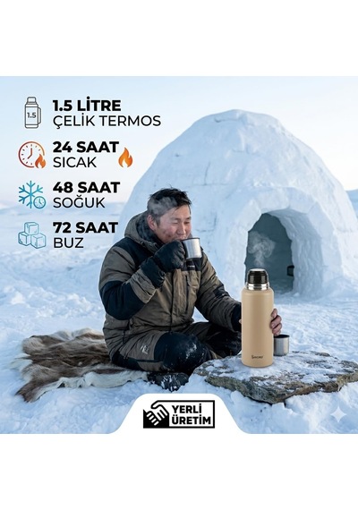 Sword Bej Sütlü Kahve Çelik Termos, 1.5 Litre, 24 Saat Sıcak, 48 Saat Soğuk, 72 Saat Buz Saklama, Yerli Üretim Kamp Termosu Çok Renkli Sword Bej Sütlü Kahve Çelik Termos, 1.5 Litre, 24 Saat Sıcak, 48 Saat Soğuk, 72 Saat Buz Saklama, Yerli Üretim Kamp Termosu Çok Renkli