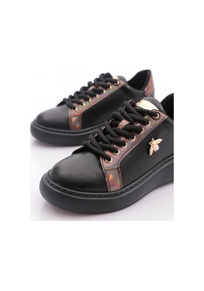 Dgn B2013 Kadin İnci Taşli Sneakers Siyah