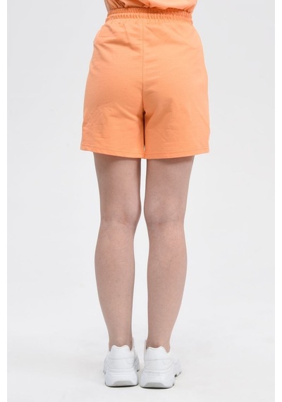 Defys Kadın Beli Lastikli Cepli Etiket Detaylı Regular Fit Şort Oranj - 527882928 Oranj