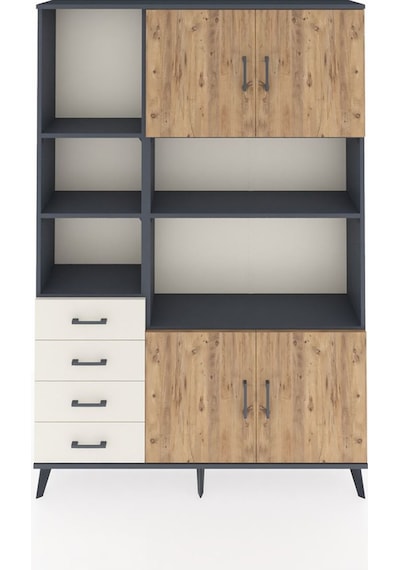 Arges Dolap 8 Raflı 4 Çekmeceli 4 Kapaklı 132x30x195 Antrasit... Antrasit Arges Dolap 8 Raflı 4 Çekmeceli 4 Kapaklı 132x30x195 Antrasit... Antrasit