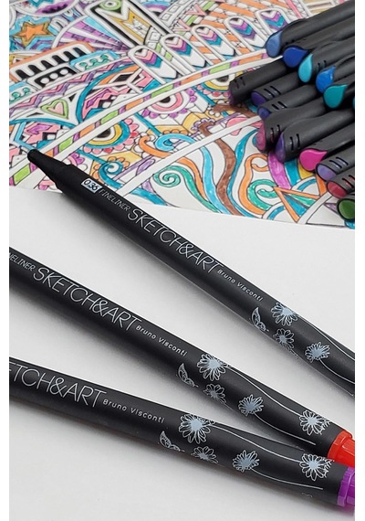 36-0020 Sketch&art Siyah Seri 0,36 Mm İnce Uç Kalem. 36 Renk Antrasit
