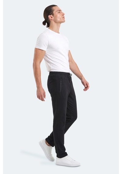 Slazenger Kıngstor I Erkek Fermuar Cepli Siyah Eşofman Altı