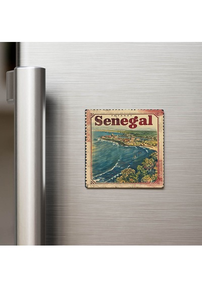 Senegal Senegal - Posta Pulu Temalı Ülke - Baskılı Buzdolap Magneti Kare - 9x9 Cm