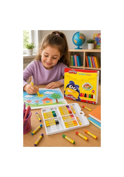 Pastel Boya 24 Renk Plastik Çantalı 1 Paket Play-doh Pastel Boya 24 Lü Çantalı Parlak Canlı Ve Örtücü Renkler Çok Renkli