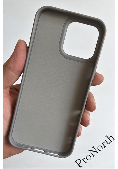 Iphone 14 Pro Max Uyumlu Kılıf Logolu Lansman Soft Yumuşak Içi Kadife Silikon Kapak Gri
