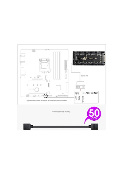 Argb Rgb Led 3 Pin 11 Port Fan Çoklayıcı 4847A Sata Power 5V Hub
