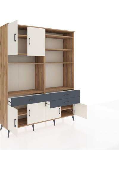 Hyperion Gardrop 10 Raflı 3 Çekmeceli 8 Kapaklı 176x44x221 Çam-aytaşı/antrasit Aytaşı/antrasit Hyperion Gardrop 10 Raflı 3 Çekmeceli 8 Kapaklı 176x44x221 Çam-aytaşı/antrasit Aytaşı/antrasit