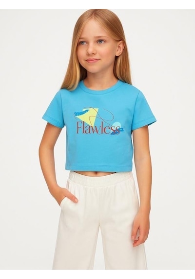 Nk Kids Kız Çocuk Beli Lastikli Yumuşak Dokulu Bol Paça Pantolon-15876 Beyaz