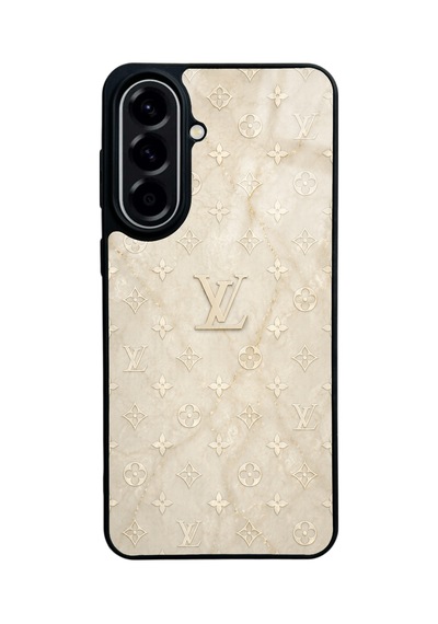 Samsung Uyumlu  A57 Krem Gold Lv Tasarımlı Glossy Telefon Kılıfı